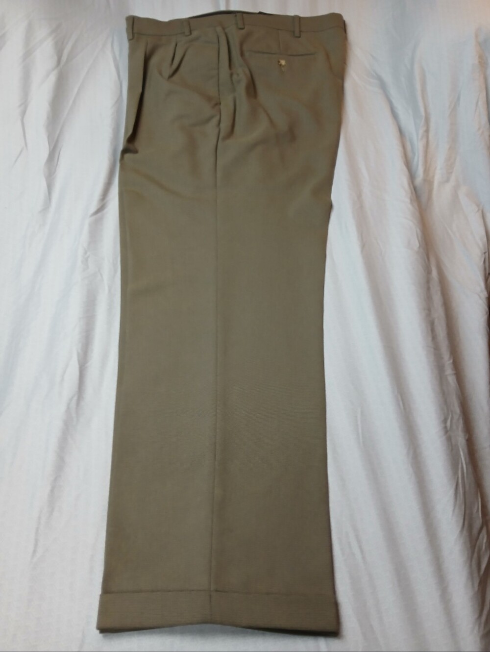 Savane Select Edition Motion Taupe Pleated Cuffed Dress Pants 44x32